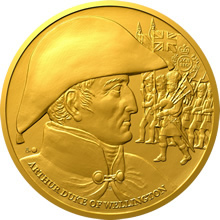 Náhled Averzní strany - Zlatá 1 Oz medaile Dějiny válečnictví - Bitva u Waterloo