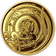 Náhled Reverzní strany - Codex Gigas - sada zlatých medailí  - b.k.