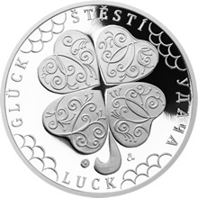 Náhled Averzní strany - Stříbrná medaile Čtyřlístek pro štěstí s personifikací