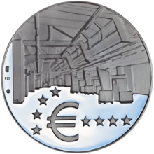 Náhled Reverzní strany - Medaila Ag - Začiatok razby eurovej meny SR