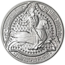 Náhled Averzní strany - Repliky historických mincí - Jezdecká pečeť Markraběte Jošta Ag