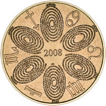 Náhled Averzní strany - Kalendář 2008 na medaili.