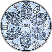 Náhled Averzní strany - Kalendář 2008 na stříbrné medaili.