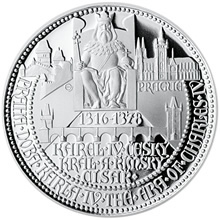 Náhled Averzní strany - Sada tří stříbrných medailí Doba Karla IV. proof