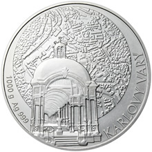Náhled Averzní strany - Stříbrná investiční medaile Statutární město Karlovy Vary - 1 000 g