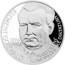 Náhled Averzní strany - Stříbrná medaile Českoslovenští prezidenti - Klement Gottwald