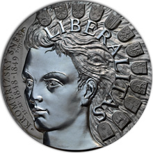 Náhled Reverzní strany - Medaile ke 150.výročí Kroměřížského sněmu - Stříbro