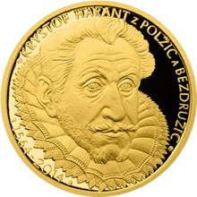 Náhled Averzní strany - Zlatá 1/2 Oz medaile Kryštof Harant z Polžic a Bezdružic