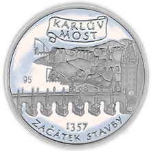 Náhled Reverzní strany - Medaile Karel IV. - Karlův most - stříbro