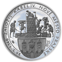 Náhled Reverzní strany - Medaile Karel IV. - Nové město - stříbro