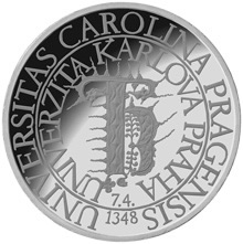 Náhled Reverzní strany - Medaile Karel IV. - Univerzita Karlova - stříbro