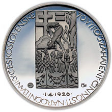 Náhled Reverzní strany - 1996 Národní banka Československá 70.výročí