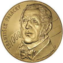Náhled Averzní strany - Zlatá investiční medaile s motivem 1000 Kč bankovky František Palacký