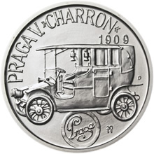 Náhled Averzní strany - Stříbrná medaile Praga V. Charron - auta ČSR