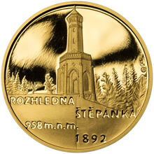 Náhled Averzní strany - Zlatá 1 Oz medaile Rozhledna Štěpánka