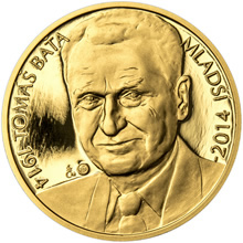 Náhled Averzní strany - Zlatá 1/2 Oz medaile Tomáš Baťa ml. - proof číslovaná