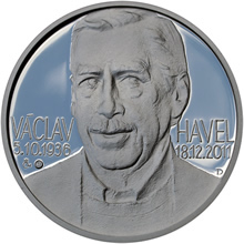Náhled Averzní strany - Stříbrná pamětní medaile Václav Havel Proof