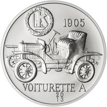 Náhled Averzní strany - Stříbrná medaile Laurin and Klement Voiturette A