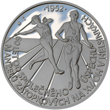 Náhled Reverzní strany - Stříbrná pamětní medaile k výročí Dany a Emila Zátopkových Proof