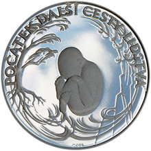 Náhled Reverzní strany - Pamětní medaile k počátku nového tisíciletí 2001 - Platina proof