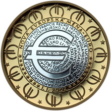 Náhled Reverzní strany - Bimetalová medaile k zavedení Euro měny Proof - EUROPA