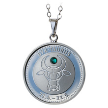 Náhled Averzní strany - Stříbrný medailonek znamení zvěrokruhu - býk