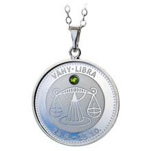 Náhled Averzní strany - Stříbrný medailonek znamení zvěrokruhu - váhy