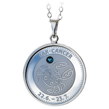 Náhled Averzní strany - Stříbrný medailonek znamení zvěrokruhu - rak