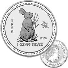 Náhled - 1999 Rabbit 1 Oz Australian silver coin