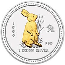 Náhled - 1999 Rabbit 1 Oz  gilded coin