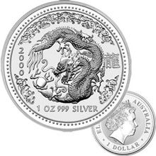 Náhled - 2000 Dragon 1 Oz Australian silver coin