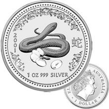 Náhled - 2001 Snake 1 Oz Australian silver coin
