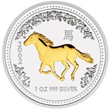 Náhled - 2002 Horse 1 Oz  gilded
