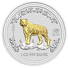 Náhled - 2010 Tiger 1 Oz Australian gilded coin