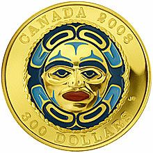 Náhled - 2008 $300 Gold Coin-Four Seasons Moon Mask