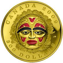 Náhled - 2009 $300 Gold Coin - Summer Moon Mask
