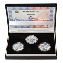 Náhled - MOST V LENOŘE - JIŽNÍ ČECHY – návrhy mince 5000 Kč sada 3x stříbro 1 Oz Proof