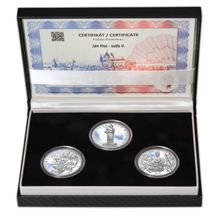 Náhled - JAN HUS - sada II. – návrhy mince 10000 Kč sada 3x stříbro 1 Oz Proof
