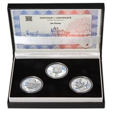 Náhled - JAN PERNER – návrhy mince 200 Kč - sada 3x stříbro 34mm Proof