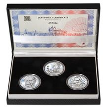 Náhled - JIŘÍ TRNKA – návrhy mince 500 Kč - sada 3x stříbro 1 Oz Proof