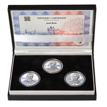 Náhled - JOSEF BICAN – návrhy mince 200 Kč - sada 3x stříbro 1 Oz patina