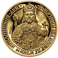 Náhled - 660 let od Korunovace Karla IV. českým králem  - zlato Proof