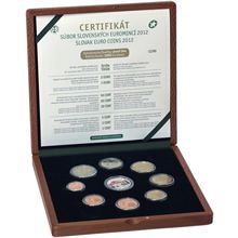 Náhled - Sada euromincí Slovenska 2012 - Londýn Proof + Kolorovaný žeton Ag (dřevěná etue)