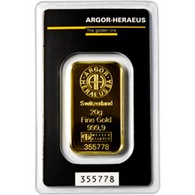 Náhled - Argor Heraeus SA 20 gramů - Investiční zlatý slitek