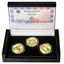 Náhled - ŽĎÁKOVSKÝ MOST – návrhy mince 5000 Kč sada tří Au medailí 1 Oz b.k.