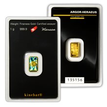 Náhled - Argor-Heraeus SA 1 gram - KINEBAR - Investiční zlatý slitek