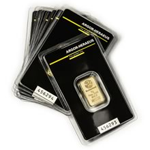 Náhled - Argor Heraeus SA 5 gramů - Investiční zlatý slitek - Set 10ks slitků