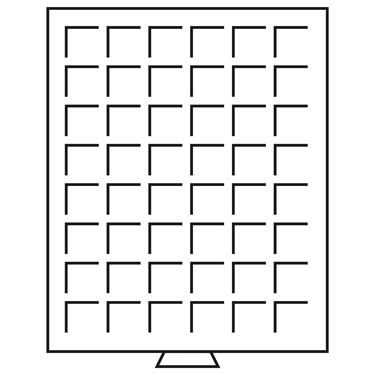 Náhled - Box se čtvercovými otvory 48 políček/30 x 30 mm - šedé