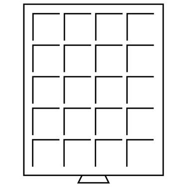Náhled - Box se čtvercovými otvory 20 políček/48 x 48 mm - šedé