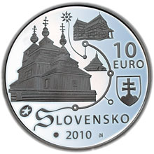 Náhled Reverzní strany - 10 € - Svetové dedičstvo UNESCO Drevené chrámy v slov. časti karpatského oblúka  b.k.